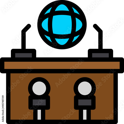 Press Room Line Filled Icon