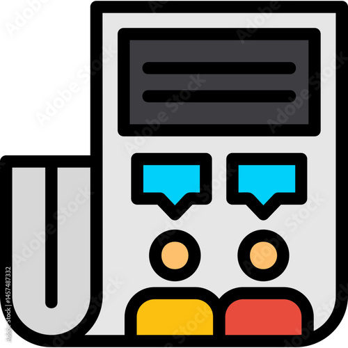 News Forum Line Filled Icon
