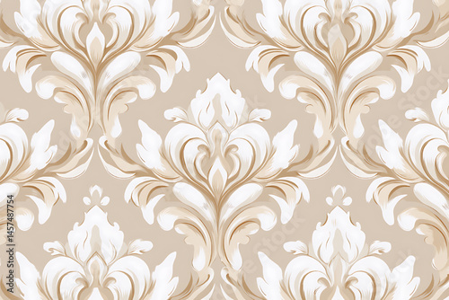 Vintage floral damask vector seamless pattern wallpaper design