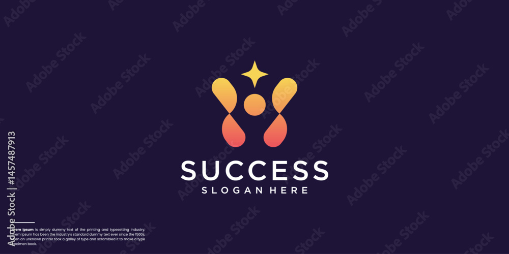 negative space people logo with star flat symbol design inspiration. negative space people logo with star flat symbol design inspiration.