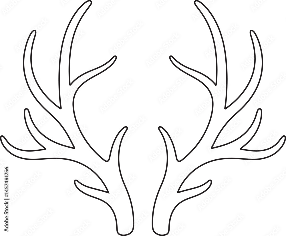 Obraz premium Deer Antler Tattoo Design