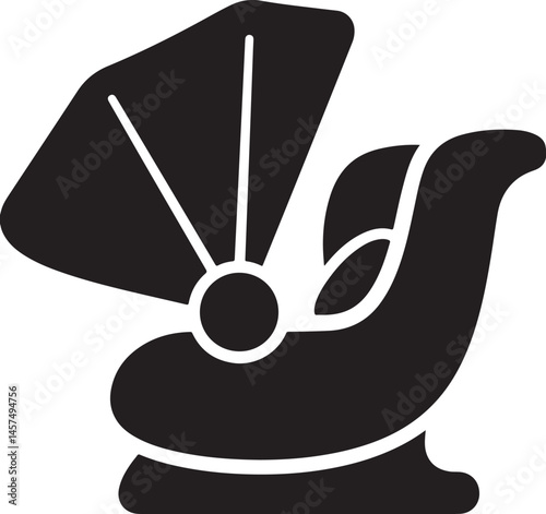 Baby Car Seat Glyph Icon silhouette