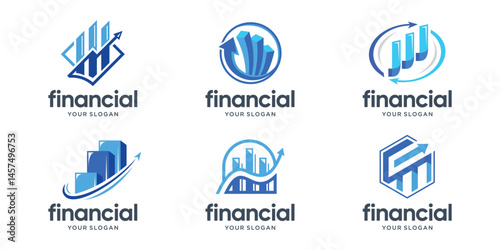 financial logo creative growth market business arrow sign symbol.