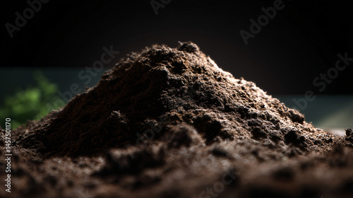 Mound of soil or dirt for horticulture agriculture, and surroundings themes.
