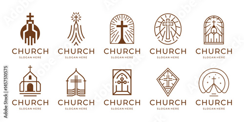 Christian Church logo creative Cross design vector collection.