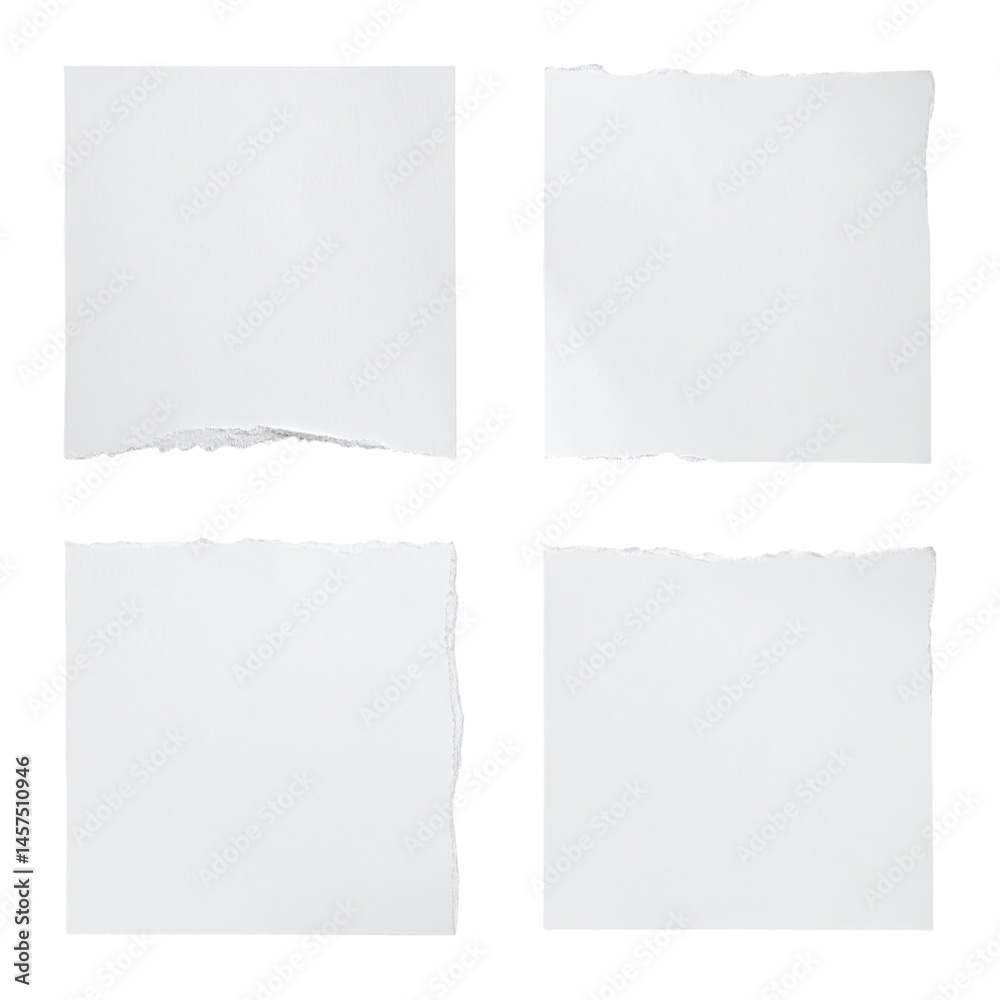Torn Edges of White Paper Sheets for Creative Art Projects, Isolated on Transparent Background Torn Edges of White Paper Sheets for Creative Art Projects, Isolated on Transparent Background