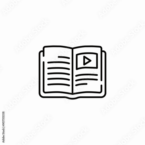 open book video icon sign vector