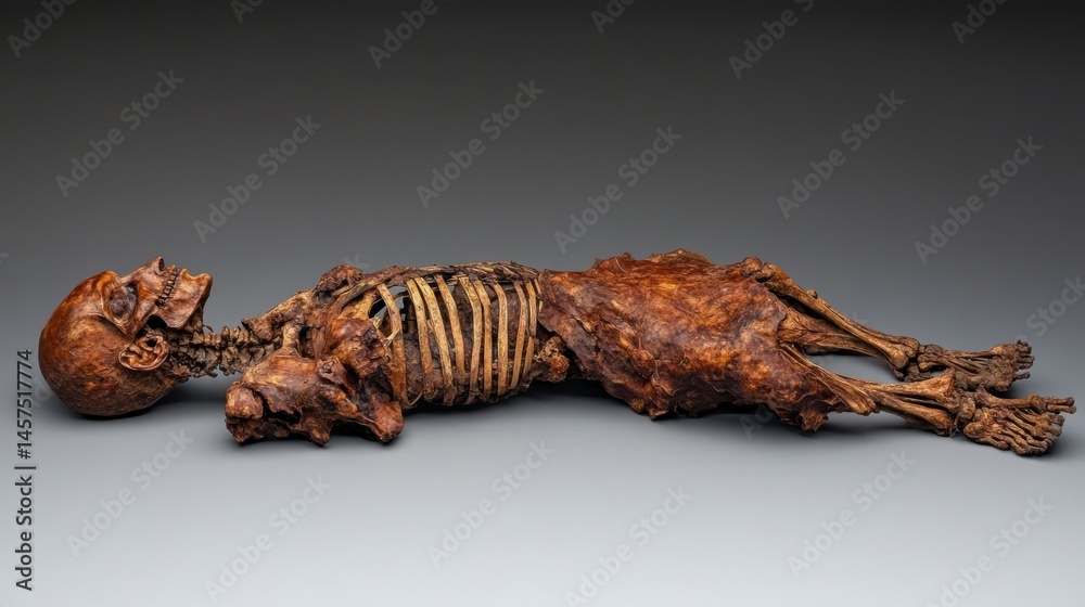 Obraz premium Mummified human remains preserved tissue