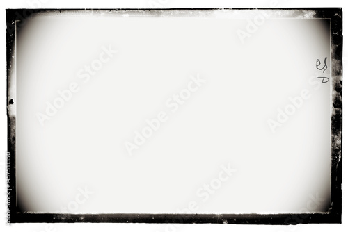 Antique photo film frame of a middle format camera with transparent background and vignetting (png image). Useful for design frame templates
 photo