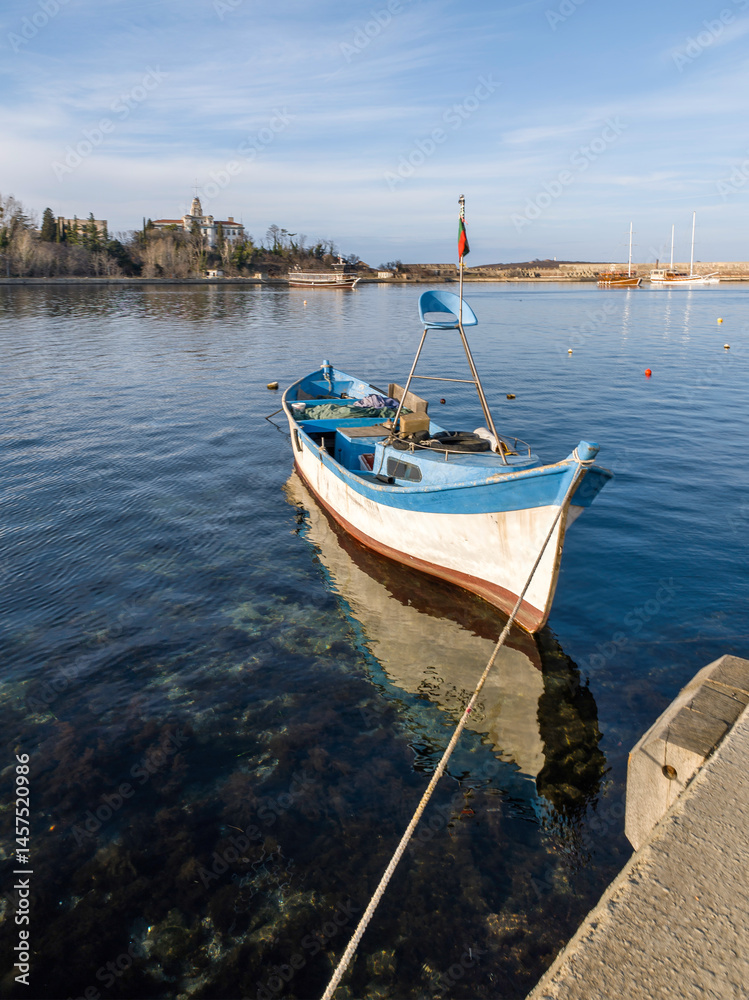 Sunset view of the port of Sozopol, Bulgaria