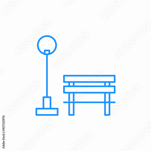 park lamp bench icon sign vector