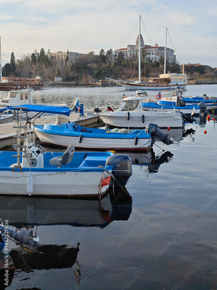 Sunset view of the port of Sozopol, Bulgaria