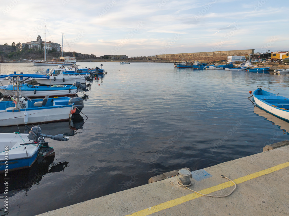 Sunset view of the port of Sozopol, Bulgaria