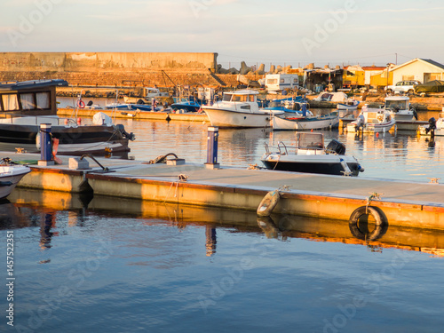 Obraz na płótnie Sunset view of the port of Sozopol, Bulgaria w salonie