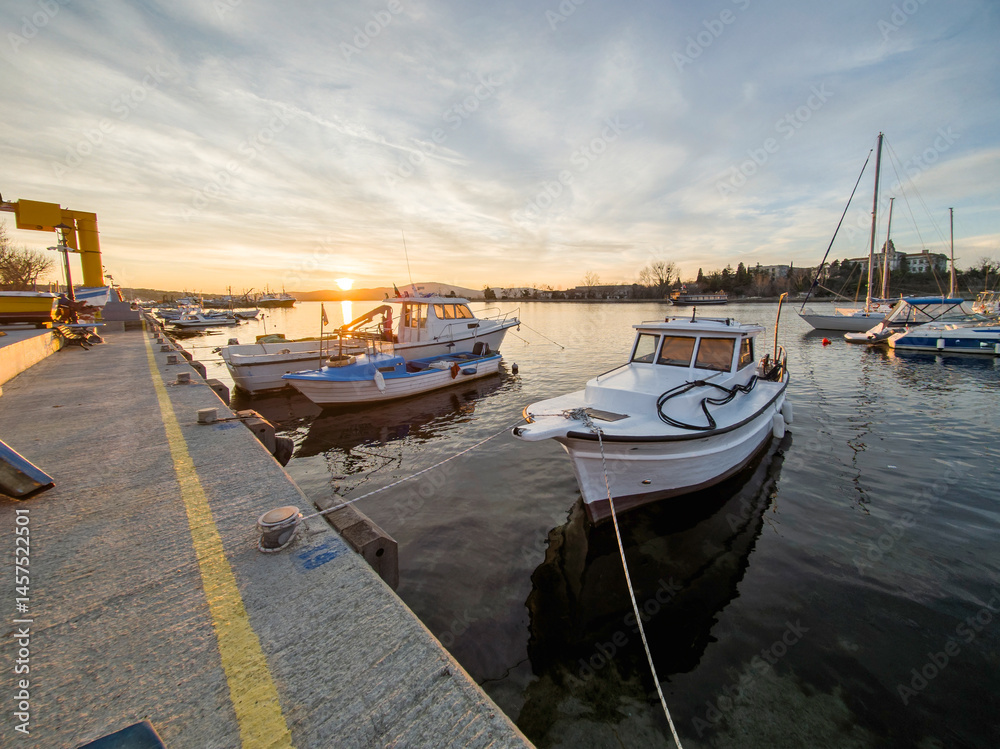 Sunset view of the port of Sozopol, Bulgaria