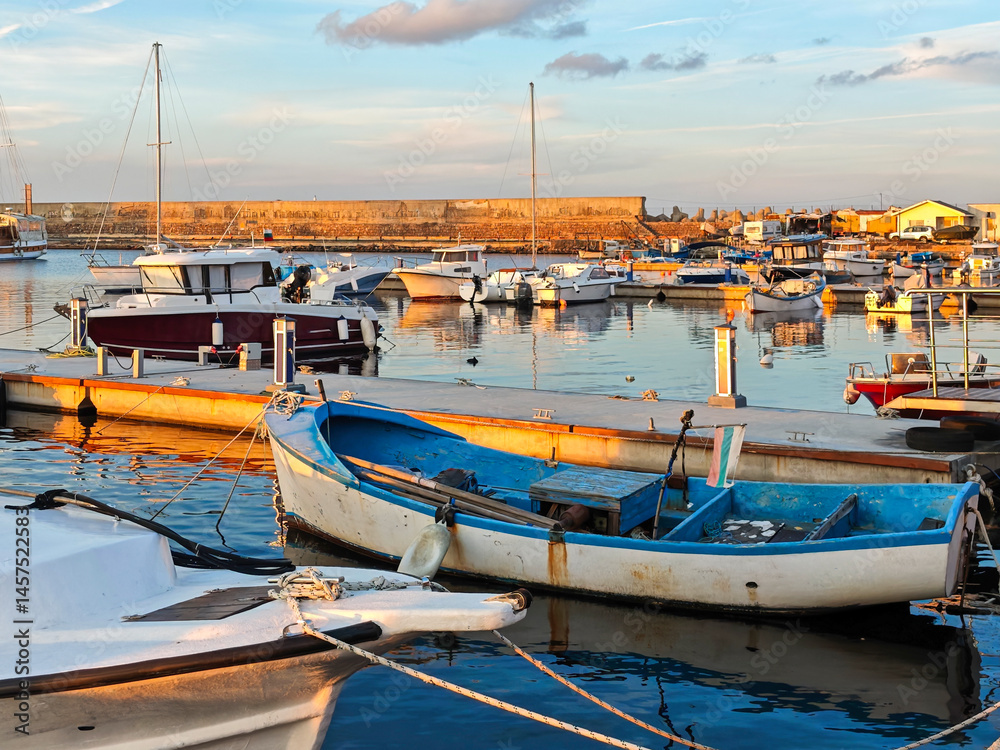 Sunset view of the port of Sozopol, Bulgaria