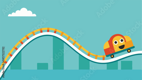 Emotional Rollercoaster A rollercoaster car riding through highs joyful events and lows sad experiences always returning to the same starting point as it rolls back into the