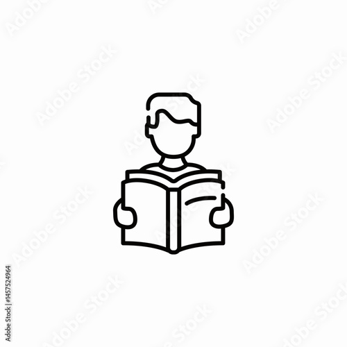 student reading book icon sign vector