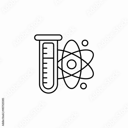test tube atom science icon sign vector