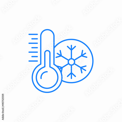 thermometer snowflake low temperature icon sign vector
