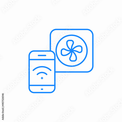 wall fan wireless control icon sign vector