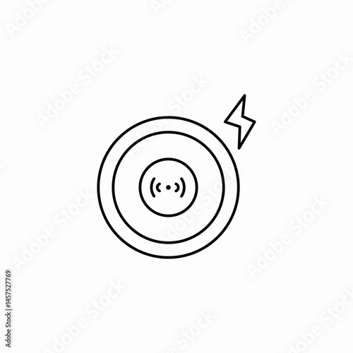 wireless charging pad icon sign vector