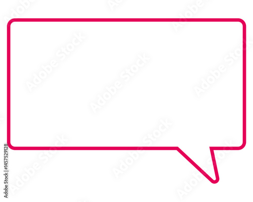 シンプルなカラー線の吹き出し　四角形