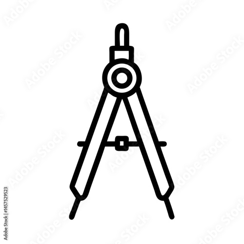 Drawing compass tool design on white background