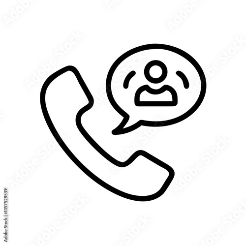 Phone icon with speech bubble depicting communication
