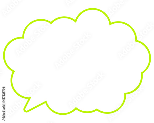 シンプルなカラー線の吹き出し　丸みのある雲形