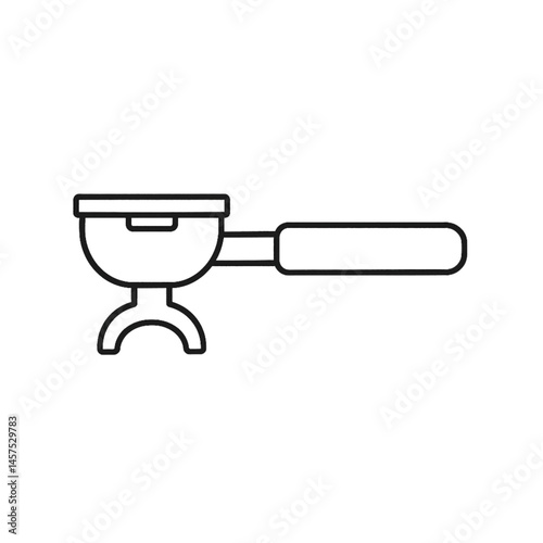 Coffee Shop Espresso Portafilter Outline Illustration  