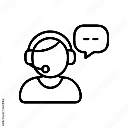 Customer support representative speaking with headset