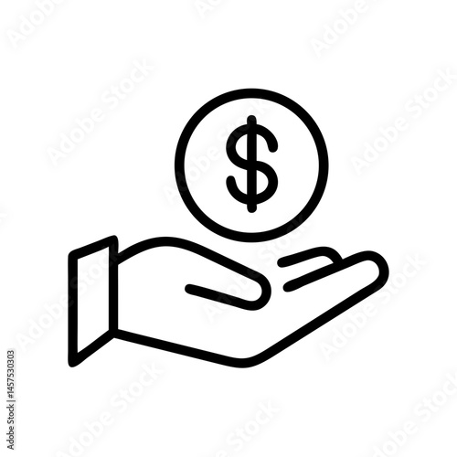 Hand holding dollar coin