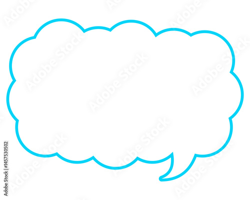 シンプルなカラー線の吹き出し　細長い雲形