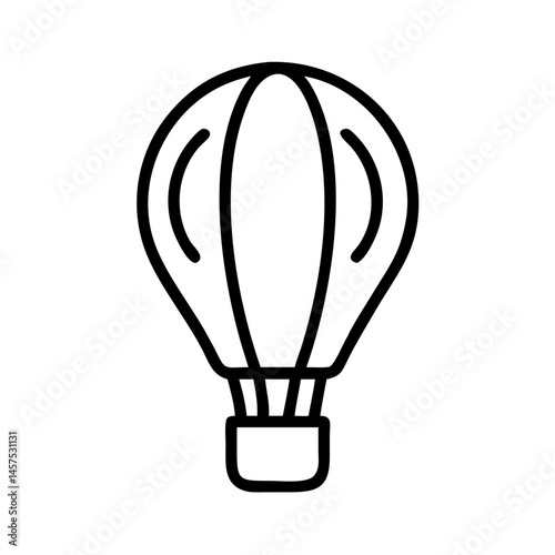 Hot air balloon in minimalist outline drawing