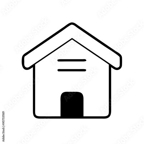 Simple house icon in black and white