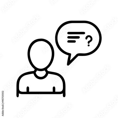 Person thinking with speech bubble
