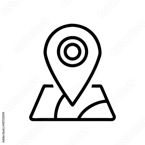 Location pin icon on map outline