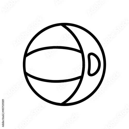 Beach ball illustration in simple line art style