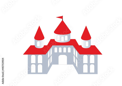 Vector Illustration of a Paper Castle, Creative and Whimsical Design with Copy Space


