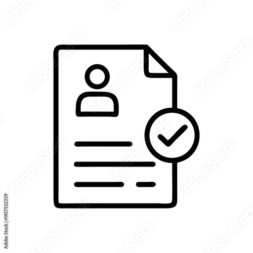 Document with check mark and user profile icon