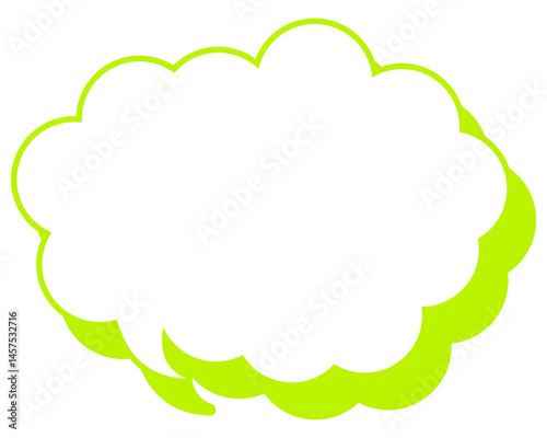 シンプルなカラー線の吹き出し　丸みのある雲形