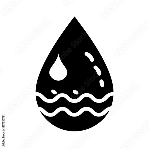 Stylized water drop icon illustration conveying purity and environmental awareness