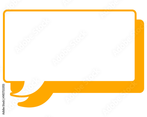 シンプルなカラー線の吹き出し　四角形