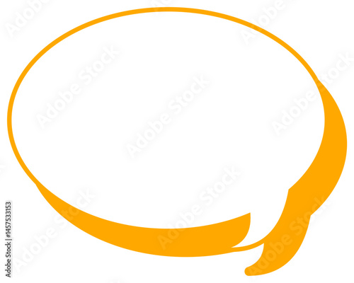 シンプルなカラー線の吹き出し　丸形