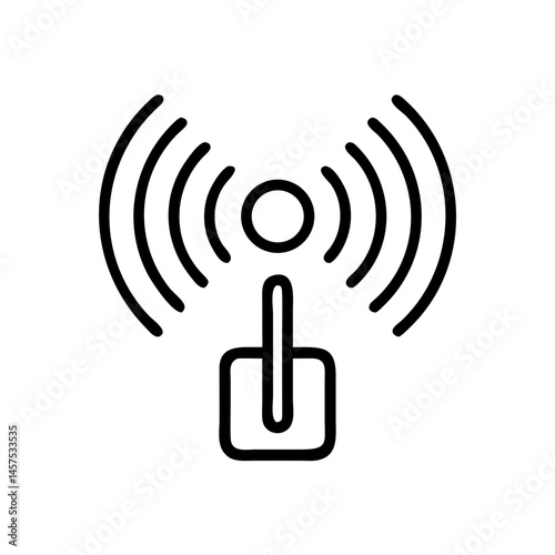 Wireless signal icon with radio waves