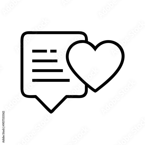 Love message icon with heart symbol