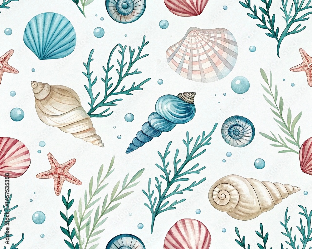 seashells on white background seashells on white background