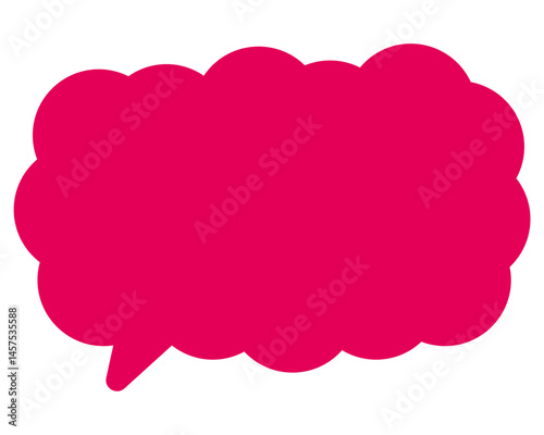 シンプルなカラーの吹き出し　細長い雲形