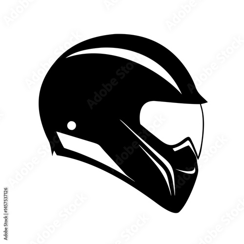 Sleek Black and White Motorcycle Helmet Design with Visor and Modern Flair